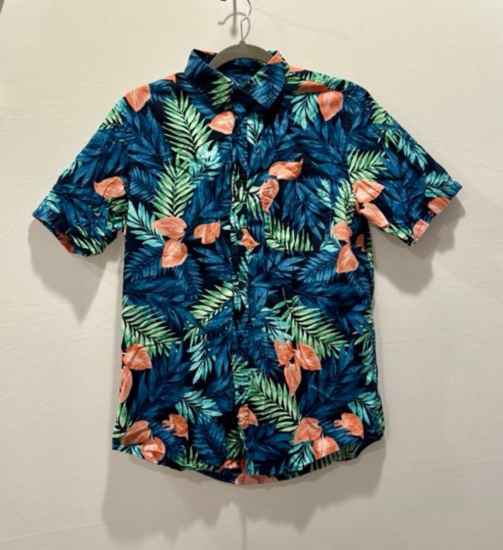 Old Navy Men's Hawaiian Shirt Tropical Print Luau Vacation Tourist Costume